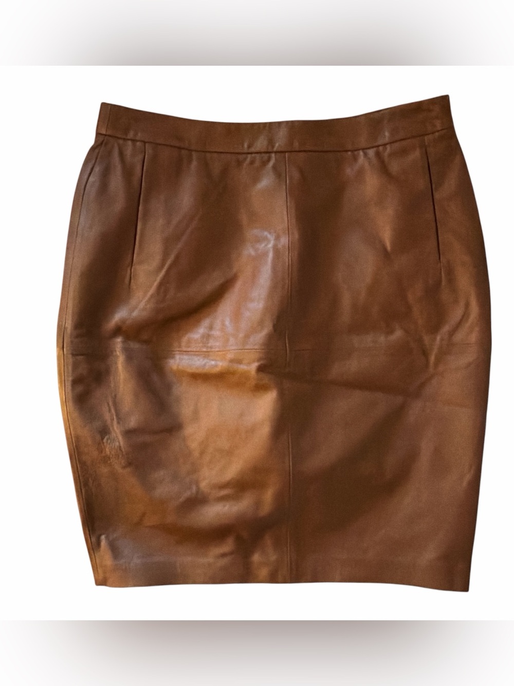 Vittadini Brown Leather Pencil Skirt